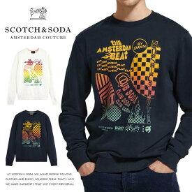 【スコッチ&ソーダ SCOTCH&SODA スコッチアンドソーダ】トレーナー スウェット プルオーバー クルーネック 裏毛 長袖 ロゴ メンズ 国内正規品 インポート ブランド 海外ブランド 83804
