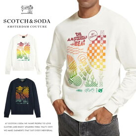 【セール 20％OFF】【スコッチ&ソーダ SCOTCH&SODA スコッチアンドソーダ】トレーナー スウェット プルオーバー クルーネック 裏毛 長袖 ロゴ メンズ 国内正規品 インポート ブランド 海外ブランド 83804