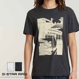 【2024年 春夏新作】 ジースターロウ tシャツ 半袖 ロゴ プリント レギュラーフィット G-STAR RAW ジースターロー gstar メンズ 国内正規品 インポート ブランド 海外ブランド D24686-336