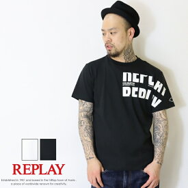 【2024年 春夏新作】【REPLAY リプレイ】 tシャツ 半袖 半t プリント ロゴ アメカジ メンズ men's 国内正規品 インポート ブランド 海外ブランド M6802-000-2660