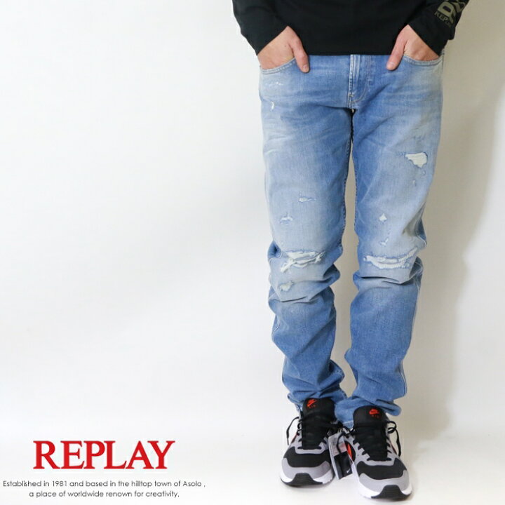 楽天市場】【REPLAY リプレイ】 デニム ジーンズ スリム テーパード 