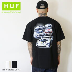 【2024年 春夏新作】 HUF ハフ tシャツ 半袖 コラボ GREDDY プリント ロゴ グラフィック ストリート系 スケート スケボー キースハフナゲル メンズ 正規品 インポート ブランド 海外ブランド 24S TS02271