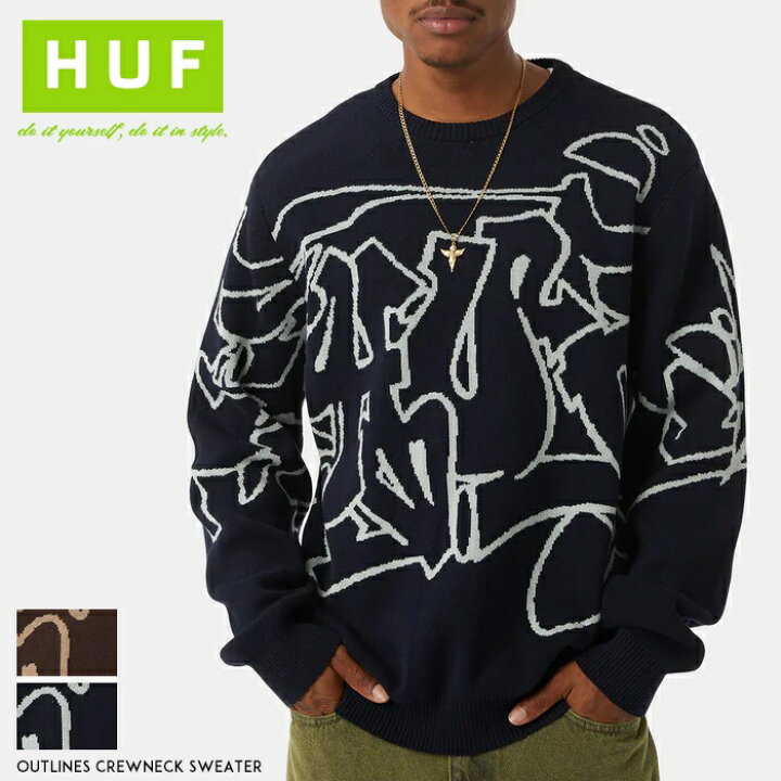 楽天市場】【2024年 秋冬新作】 HUF ハフ ニット セーター クルー 