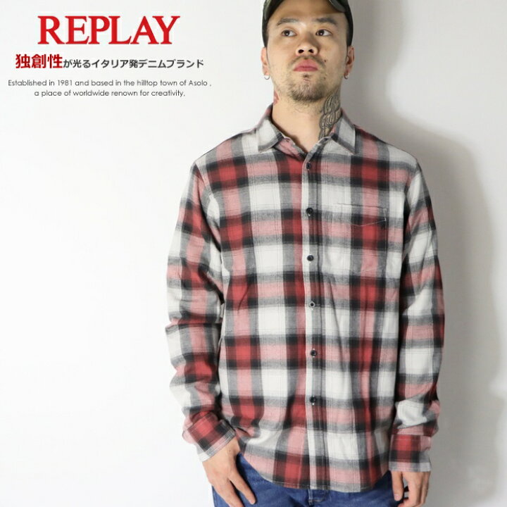 楽天市場】【セール 20％OFF】 REPLAY リプレイ 長袖シャツ フランネル  