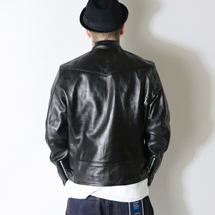 楽天市場】ショット レザージャケット 革ジャン カフェレーサータイプ  