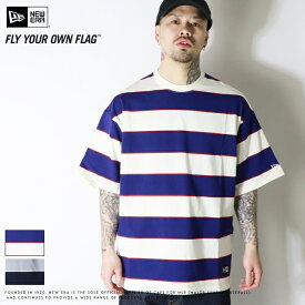 【2025年 春夏新作】 ニューエラ NEW ERA tシャツ 半袖 オーバーサイズ ビッグサイズ ボーダー グラフィック ストリートアート ロゴ ホワイト 白 ブラック 黒 NEWERA メンズ 国内正規品 インポート ブランド 海外ブランド 14410060/14410061