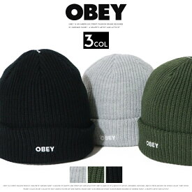 【2025年 秋冬新作】 OBEY オベイ ニットキャップ ニット帽 ビーニー 帽子 ブラック ストリート スケボー グラフィック メンズ レディース ユニセックス 正規品 インポート ブランド 海外ブランド ストリートブランド 100030163