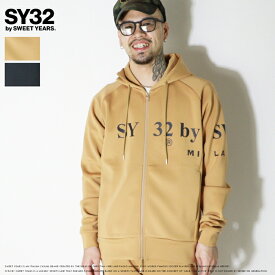 【2025年 秋冬新作】 SY32 by SWEET YEARS エスワイサーティトゥ パーカー スウェット ジップアップ フード セットアップ対応 ダブルニット スポーツ系 サッカー イタリアブランド 大人カジュアル メンズ 正規品 インポート ブランド 海外ブランド 15515