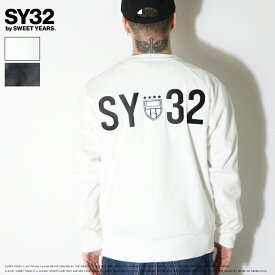 【セール 20％OFF】 SY32 by SWEET YEARS エスワイサーティトゥ トレーナー スウェット クルーネック ベロア プルオーバー スポーツ系 サッカー イタリアブランド 大人カジュアル メンズ 正規品 インポート ブランド 海外ブランド 15520