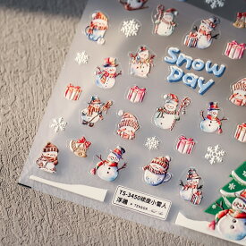 高品質ネイルシール 立体ネイル　可愛い 　素敵　だるま　雪の花 クリスマスツリー レジン封入　ハンドメイド　ネイル材料　プローネイリスト　セルフネイル　ネイルアート　ネイル用品　ジェルネイル　3D　貼るだけ　簡単　　素敵　雪だるま　雪の花 極薄ネイルシール