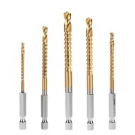 5本入 鋸歯状ツイスト ドリルビット HSSドリルビット ツイストドリル 木工用ドリル 麻花ドリルビットセッ…