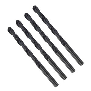 ツイストドリルビット 7mm 切削直径 0.28"シャンク 黒酸化被膜ジョバービットセット 金属 木材 プラスチック用 4個入り