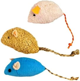 猫ネズミおもちゃ噛むおもちゃ運動不足を緩和ペットおもちゃぬいぐるみ減圧おもちゃ（黄色、白、青の3点セット）