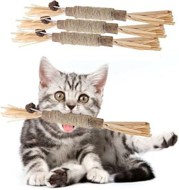 猫 噛むおもちゃ 歯磨き またたびの木 猫歯ぎしり棒 噛むスティック 天然安全 ストレス解消 肥満解消 猫玩具（3本入り）
