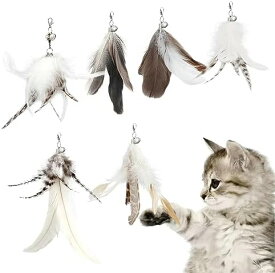 猫おもちゃ ねこじゃらし 羽 交換用 天然羽 原色