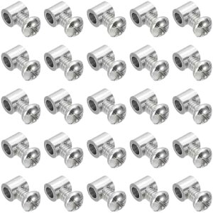 ワイヤーロープクリップ 25個の金属ケーブルクランプ3.5mm単一穴ワイヤーロックロープフィッティングクリップ M4x0.7mmねじ付きケーブル用