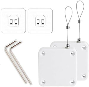 ドアクローザー 自動ドアクローザー 貼り付け ネジ 兼用 引き戸 取付簡単 玄関 室内用 小型 引き戸クドア留め金 自動閉鎖 部屋ドア ドアロック(ホワイト,2個)