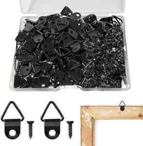 三角吊りカン 額吊り金具 木ネジ付き 100個セット 22×10mm ()