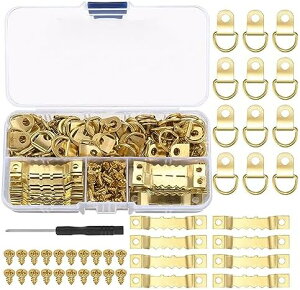 額縁 フック 壁掛けフック 吊り下げ金具 鋸歯吊り 額縁 金具 収納ケース付き ステンレス板吊 木製工芸品/展示絵画/掛け時計/写真フレーム/鏡などを固定適用 約260個