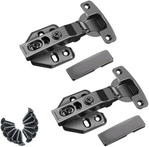 金属アルミフレームドア油圧緩衝ヒンジ減衰サイレント 蝶番 スライド式 固定金具 取り付け簡単 ハードウェアヒンジ 室内 収納扉 食器棚など ブラック
