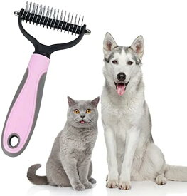 ペット用 ブラシ 毛玉取り コーム 犬 猫用 ステンレス製 抜け毛取り グルーミング