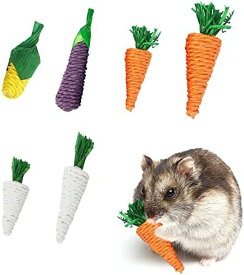 噛むおもちゃ 6個入り 小動物 おやつ 運動不足解消 天然素材 ペット用品 ストレス解消