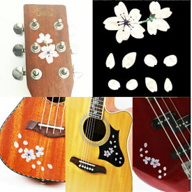桜ステッカー ギター ウクレレのボディ、ヘッドや　ピックガードに インレイステッカー