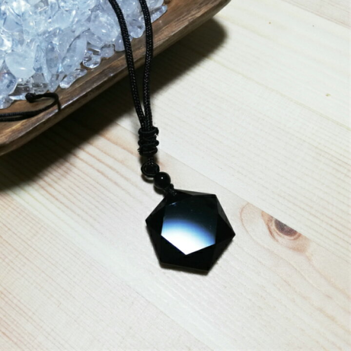 楽天市場 黒曜石ペンダント 六芒星 オブシディアン 黒曜石 ペンダント 魔除け 守護力アップ パワーストーンペンダント エムズモノショップ