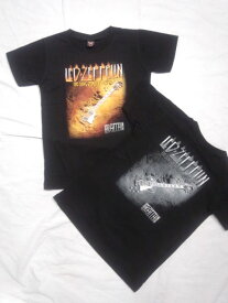 KIDS ROCK Tシャツ　LED　ZEPPELIN（レッド　ツェッペリン）　ギター　S（115）/M（130）/L（140）/黒/ブラック/バンドTシャツ/ロックTシャツ/子供服