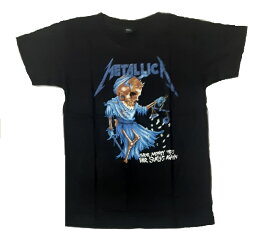 KIDS ロックTシャツ　METALLICA(メタリカ）THEIR MONEY TIPS HER SCALES AGAINR　6-8（115）/8-10（130）/10-12（140）/黒/ブラック/バンドTシャツ/子供服/バンT