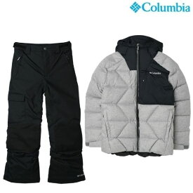 コロンビア ジュニア 中綿スキーウェア ウインター パウダーII キルティッド ジャケット グレー + バガブーIIパンツ ブラック Columbia Winter Powder II Quilted Jacket + Bugaboo II Pant SB5454-023-SY0033-010