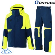 オンヨネ デモ チーム スキーウェア Lサイズ ネイビー イエロー ONYONE DEMO TEAM OUTER JACKET&PANTS NA…