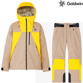 ゴールドウイン スキーウエア GOLDWIN 2-tone Color Hooded Jacket + 2-tone Color Wide Pants GT グレイッシュトープ G13303-G33355A-GT
