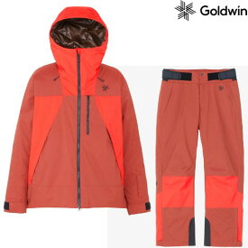ゴールドウイン スキーウエア GOLDWIN 2-tone Color Hooded Jacket + 2-tone Color Wide Pants UH バーントヘナ G13303-G33355A-UH