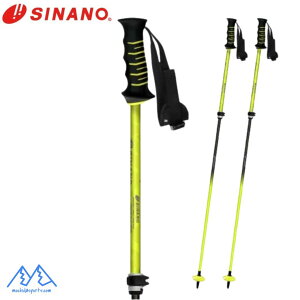 シナノ ストック サイズ調整式 スキーポール フリーファスト アルファ イエロー フリーFAST α SINANO FREE FAST YL 伸縮スキーポール 95-120cm 206083