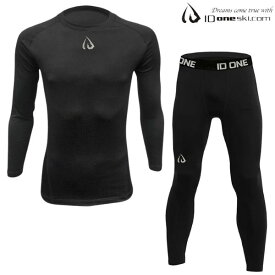 ID one アンダーウェア 裏起毛 ロングスリーブシャツ & ロングタイツ IDONE UNDERWEAR BLACK アイディーワン アンダーシャツ & タイツ ブラック ID33-ID41