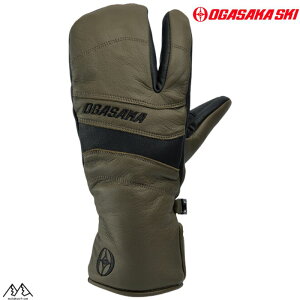 オガサカ 3本指 スキーグローブ やぎ革 OGASAKA GM/OLV オリーブ スリーフィンガー ミトン 00431