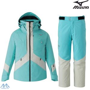 ミズノ スキーウエア カプリブルー シルバーバーチ Sサイズ MIZUNO DEMO SOLID SKI PARKA + DEMO SOLID SKI PANTS Z2MEC321 72 Z2MFC321 72