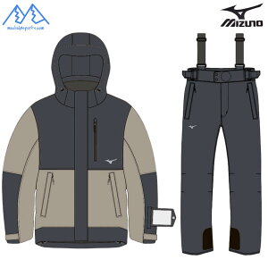 ~Ym XL[EGA XL[X[c MIZUNO SNOW SKI SUIT Ebony×Trench Beige Z2MGC355 94