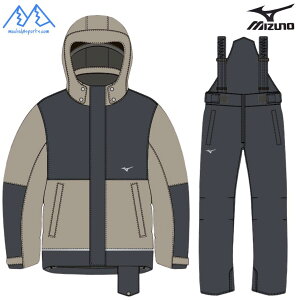 ~Ym WjA XL[EGA XL[X[c 140 150 160 MIZUNO SNOW SKI Jr SUIT Ebony×Trench Beige Z2MGC955 94