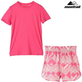 モントレイル トレイルランニング レディース シャツ & ショーツ トレラン ピンク MONTRAIL Columbia W ENDLESS TRAIL RUNNING T ULTRA PINK AR4343-693-AR0671-693