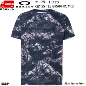 オークリー Tシャツ ブルー プリント OAKLEY QD SS TEE GRAPHIC 11.0 BLUE STORM PRINT FOA402423-66V