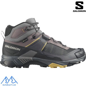 �T������ �S�A�e�b�N�X �n�C�L���O �V���[�Y �O���[�g���b�L���O �E�H�[�L���O SALOMON X ULTRA 5 MID WIDE GORE-TEX Dark Gull Gray / Asphalt / Willow L49167000
