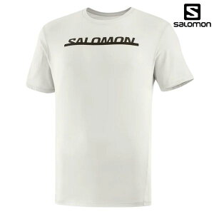 �T������ �R�b�g�� T�V���c ���C�g�O���[ SALOMON ESSENTIAL LOGO SS TEE OYSTER MUSHROOM / DEEP BLACK LC2029600