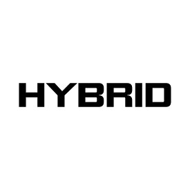 S. 148 HYBRID（ハイブリッド）文字ステッカー　カッティングステッカー　選べる12色/転写シート貼付済 文字ステッカー/フィルム/ドレスアップ/カスタマイズ/サーキット/デカール エンブレム アクセサリー グッズ かっこいい おしゃれ 車 ドリフト エコカー