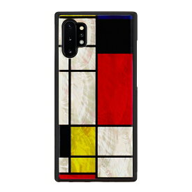 ikins アイキンス Galaxy Note 10+ケース 天然貝ケース Mondrian モンドリアンの絵画のような幾何学パターンとビビッドカラーが印象的 I18370GN10P