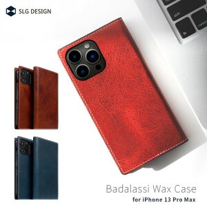 �������K�i SLG Design iPhone 13 Pro Max �G�X�G���W�[�f�U�C�� �蒠�^ Badalassi Wax case �C�^���A���t���x�W�^�u���^���j�����U�[���g�p���������P�[�X SD22136i13PMRD SD22137i13PMBR