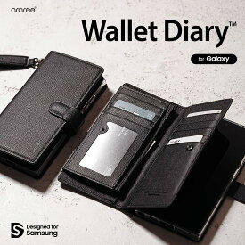 国内正規品 araree Galaxy S24 Ultra 手帳型ケース Wallet Diary ブラック SAMSUNGの公式認証品