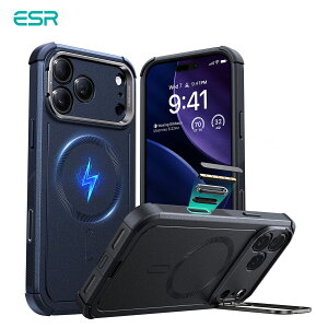 Ki ESR iPhone17/Air/17Pro/17ProMax Cyber Armor X^ht ϏՌP[X MagSafeΉ nCubhJo[