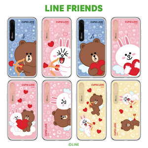 LINE FRIENDSyiPhone XS Max 6.5C`z LIGHT UP CASE CUPID LOVE CeBOV[g̕瓊eČ点P[X KCL-LCL013 KCL-LCL014